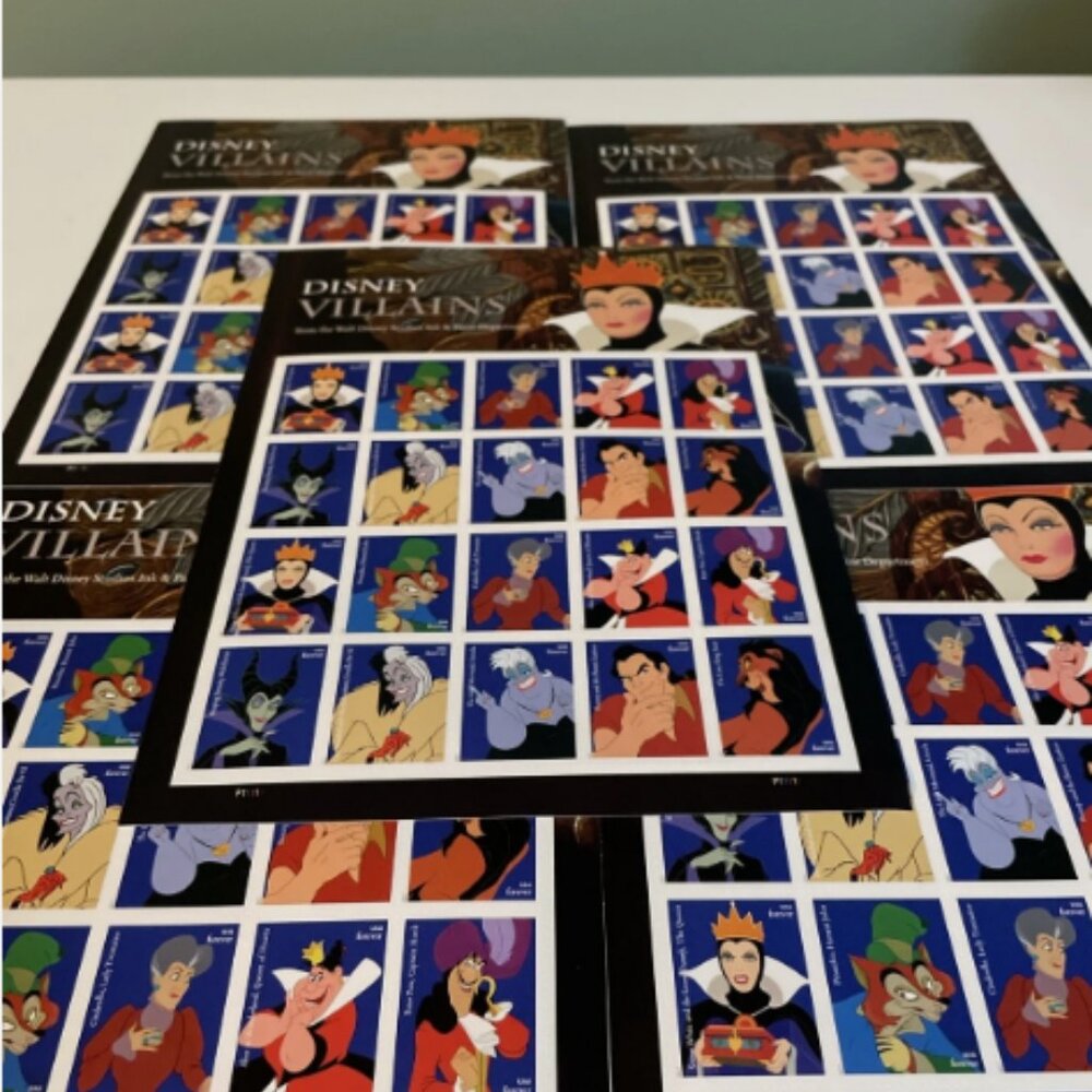 DISNEY VILLAINS FOREVER Stamps 2017 USPS 50 Books of 1,000 Stamps